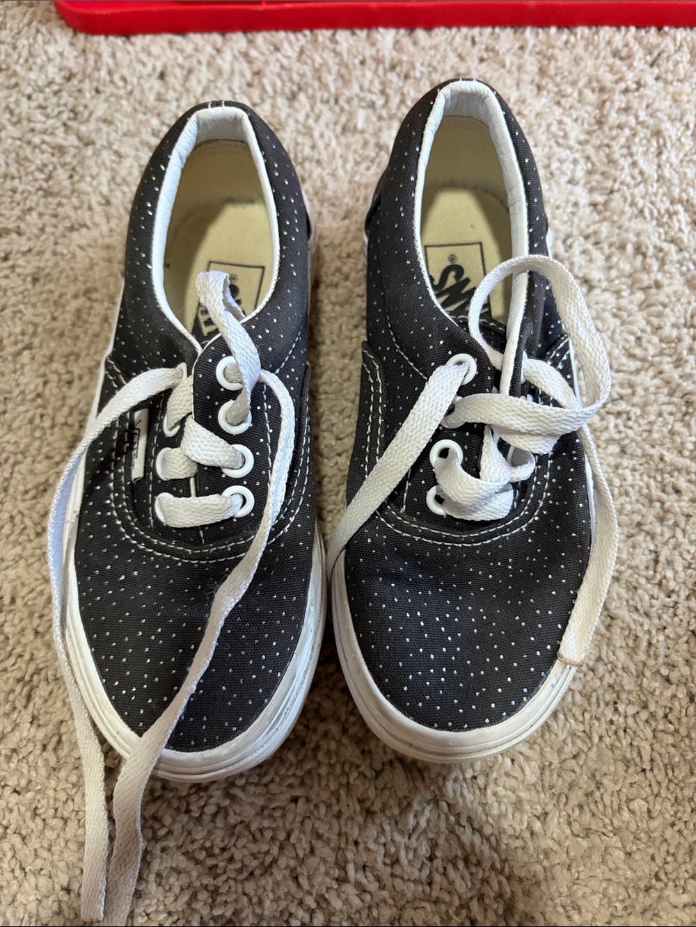 Vans Kids Polka Dot Canvas Sneakers - Black & White